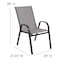 Flash Furniture 4PK Gray Outdoor Stack Chair w/ Flex Material 4-JJ-303C-G-GG - alternate 2